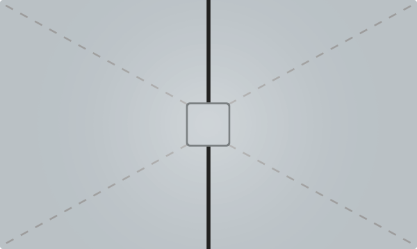 Desagüe centrado (separación vertical)